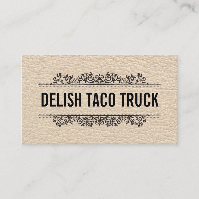 Cartão De Visita Textura de couro | Elementos para Ornamentados (Frente)