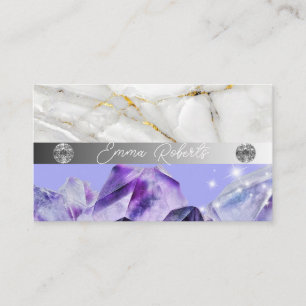 Cartão De Visita Textura de Cristal de Quartzo de Ametista Mineral