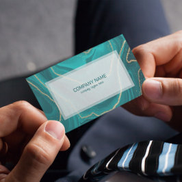 Cartão De Visita Textura de mármore líquido de turquesa