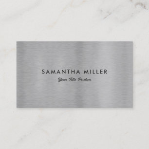 Cartão De Visita Textura de prata metálica de luxo minimalista