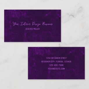 Cartão De Visita Textura de Vintage Roxo Escuro Elegante