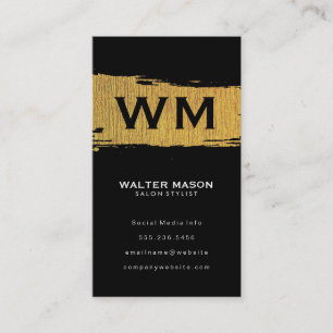 Cartão De Visita Textura Dourada Bruta, Falso Artístico, Preto