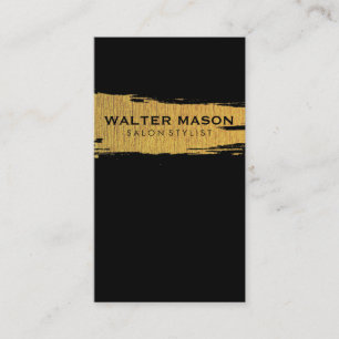 Cartão De Visita Textura Dourada Bruta, Falso Artístico, Preto