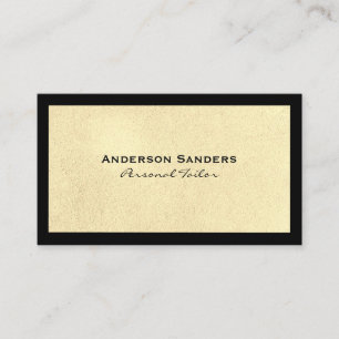 Cartão De Visita Textura Dourada em preto-e-chic  Simples
