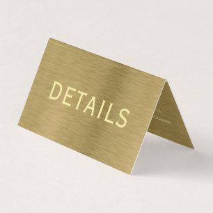 Cartão De Visita Textura Dourada falsa de metal com placa de detalh
