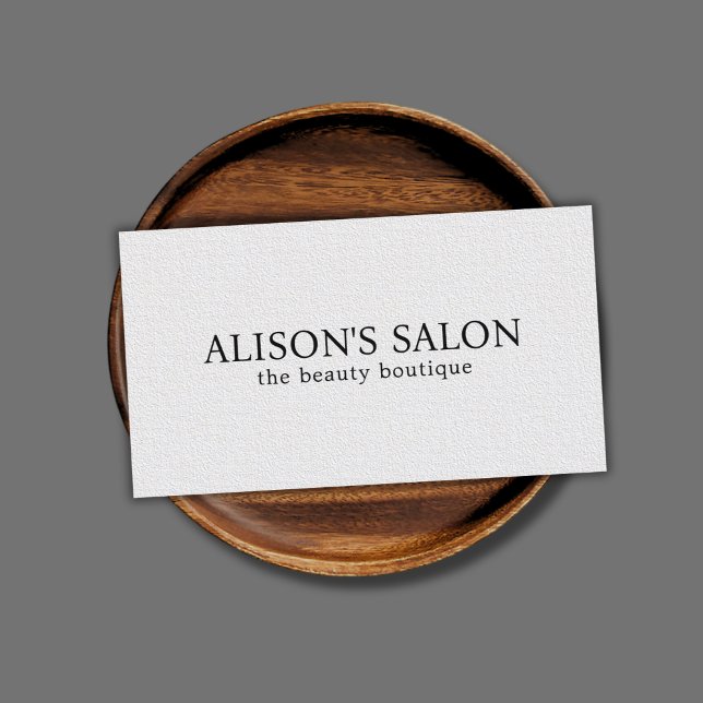 Cartão De Visita Textura Elegante Minimalista Branca Bold (Criador carregado)