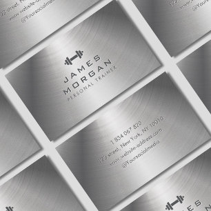 Cartão De Visita Textura metálica do moderno treinador de Malhações