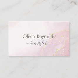 Cartão De Visita Textura Mínima Moderna de Mármore rosa Dourada