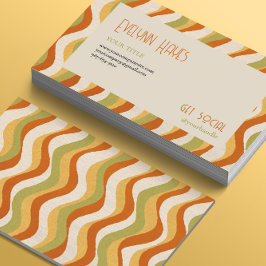 Cartão De Visita Textura ondulada do padrão retroativo