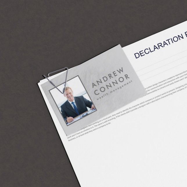 Cartão De Visita Textura Simples de Pedra de Cinza Leve do Financia (Perfect for business)