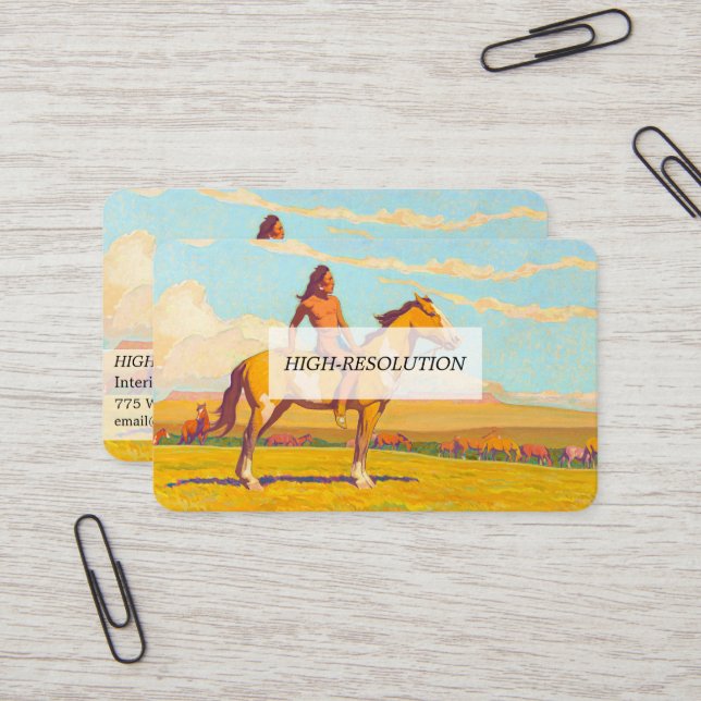 Cartão De Visita The Pony Boy, 1920 por Maynard Dixon (Frente/Verso In Situ)