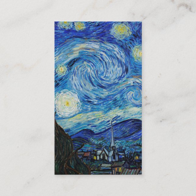 Cartão De Visita The Starry Night (1889), por Vincent Van Gogh (Frente)