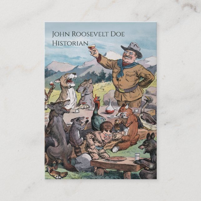 Cartão De Visita Theodore Roosevelt - Professor de História/Governo (Frente)