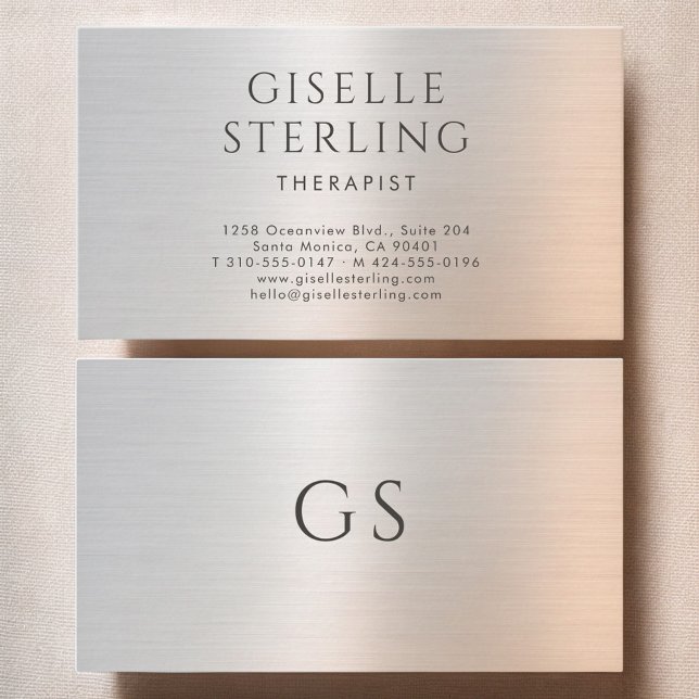 Cartão De Visita Therapist Psychologist Metallic (Criador carregado)
