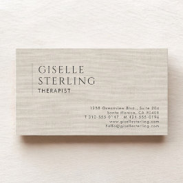 Cartão De Visita Therapist Psychologist Natural Linen