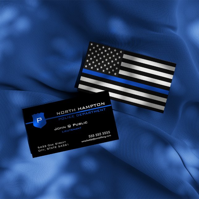 Cartão De Visita Thin Blue Line American Flag (Criador carregado)