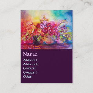 CARTÃO DE VISITA THUMBELINA, CESTA DA FLOR E BORBOLETA