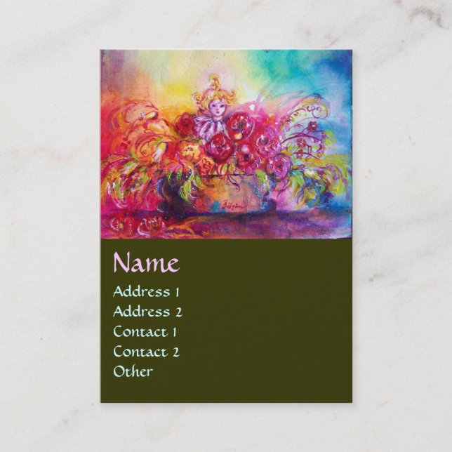 CARTÃO DE VISITA THUMBELINA, FLOWER BASKET E BUTTERFLY (Frente)