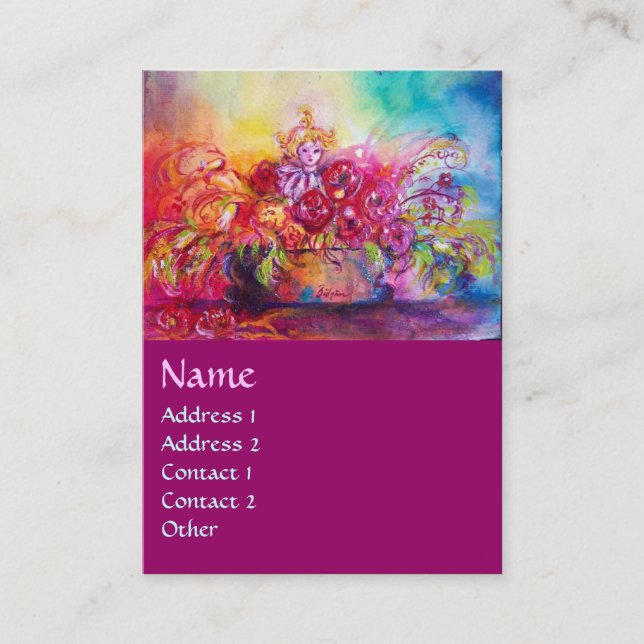 CARTÃO DE VISITA THUMBELINA, FLOWER BASKET E BUTTERFLY (Frente)