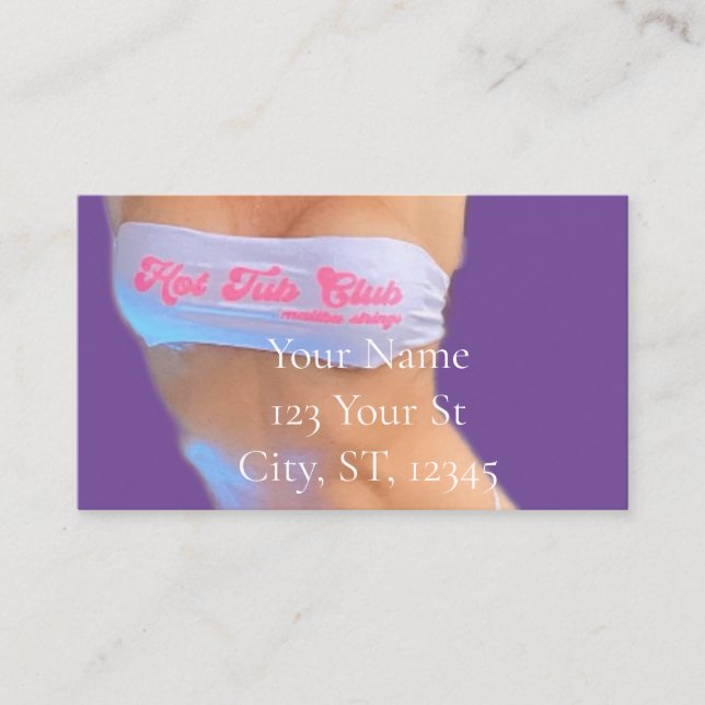 Cartão De Visita Thunder_Cove do Clube de Tub Quente (Frente)