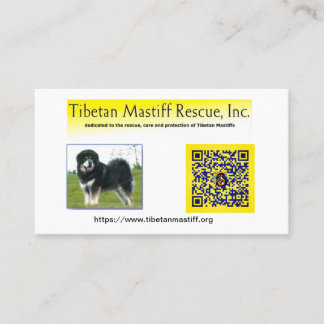 Cartão De Visita Tibetan Mastiff Rescue, Inc. Empresa de informação