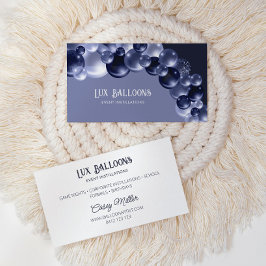 Cartão De Visita Tic Modern Balloon Artista Marinho Azul Prata