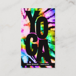 Cartão De Visita Tie Dye Rainbow Yoga Studio ou Instrutor Modern