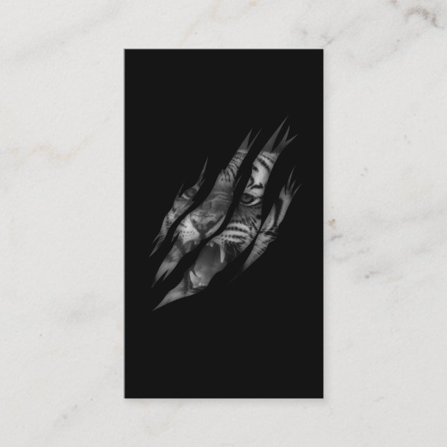 Cartão De Visita Tiger Face Torn Claw Wild Safari Animal (Frente)