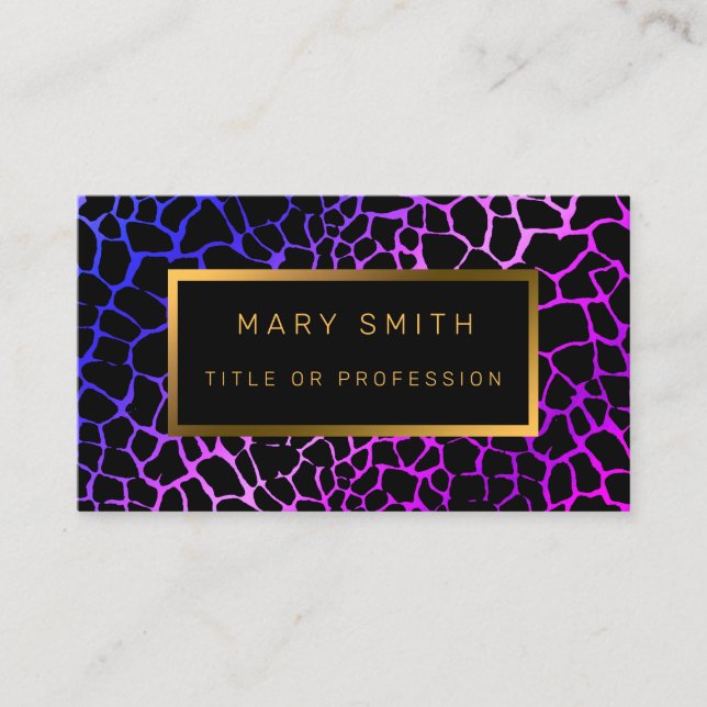 Cartão De Visita Tigre Roxo Moderno de Luxo Adicionar Seu Texto (Frente)