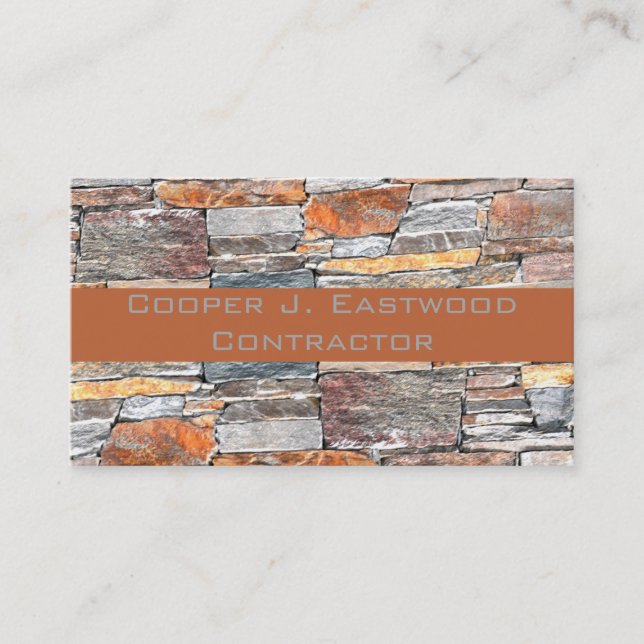 Cartão De Visita Tijolos de pedra natural de Flagstone em dificulda (Frente)