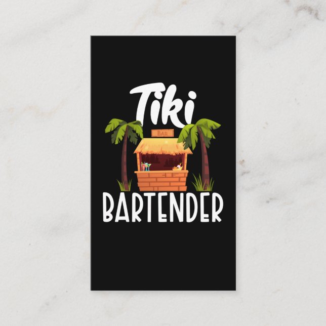 Cartão De Visita Tiki Hawaii Bartender Funny Tahitian Drink Mixer (Frente)