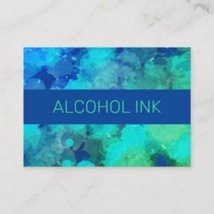 Cartão De Visita Tinta Alcoólica Roxa Azul Elegante Aquarela