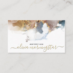Cartão De Visita Tinta aquarela líquida elegante a álcool