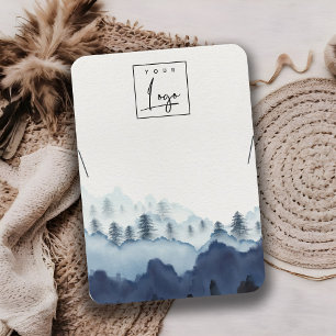 Cartão De Visita Tinta azul Marinho Pine Woods Logotipo Colar