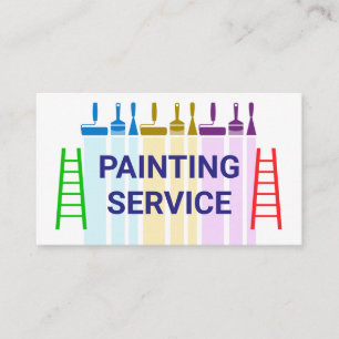 Cartão De Visita Tinta Colorida Pincel Raspador Pintura