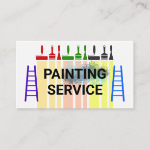Cartão De Visita Tinta Colorida Pincel Raspador Pintura