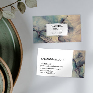 Cartão De Visita Tinta de Álcool Roxo abstrato poeirenta Azul Roxo 