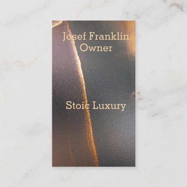 Cartão De Visita Tinta de Álcool Simples Azul e Dourada Aquarela (Frente)