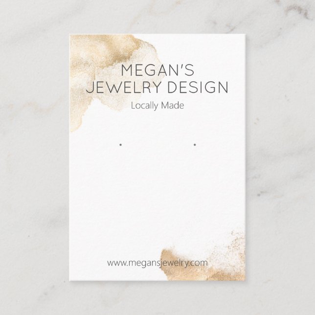 Cartão De Visita Tinta De Bronze Dourada E Suave No Ecrã Branco (Frente)