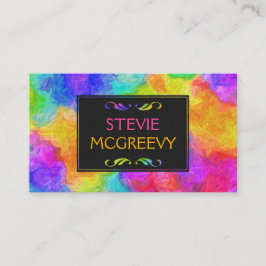 Cartão De Visita Tinta de óleo multicolorido