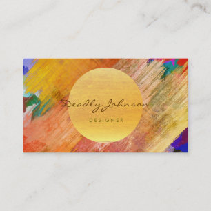 Cartão De Visita Tinta Legal Elegante de Abstrato de Aquarela Moder