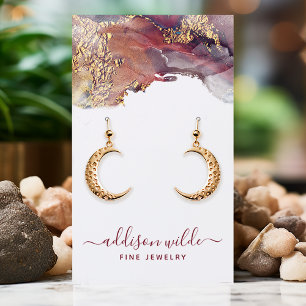 Cartão De Visita Tinta Líquida Aquarela Dourada Roxa para Exposição