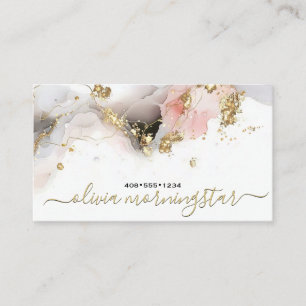 Cartão De Visita Tinta Líquida Elegante Rosa Ultra Álcool