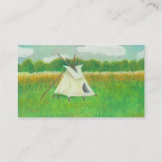 Cartão De Visita Tipi central do desenho da paisagem de Minnesota