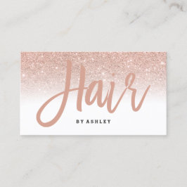Cartão De Visita Típica de cabelo elegante rosa de cor branca