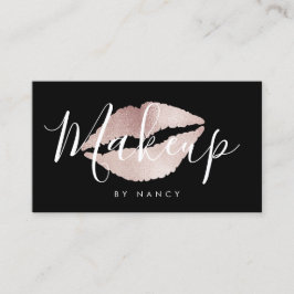 Cartão De Visita Típica de Makeup Moderna - Largura Dourada