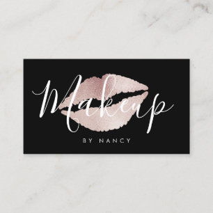 Cartão De Visita Típica de Makeup Moderna - Largura Dourada