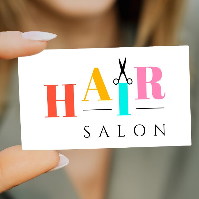 Cartão De Visita Típica de moda de salão de cabelo moderno (Criador carregado)