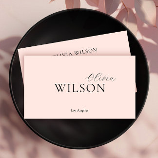 Cartão De Visita Típica Minimalista Elegante Cor-de-rosa-rosa