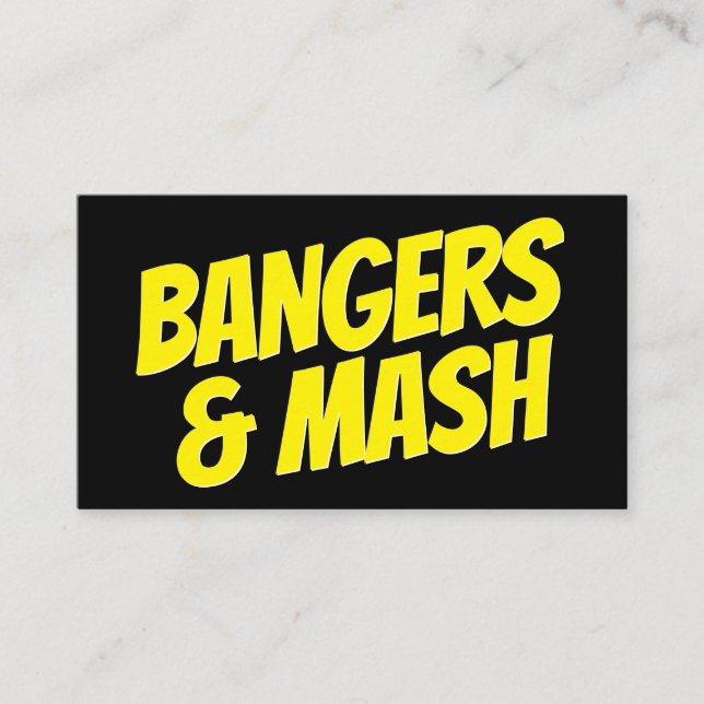 Cartão De Visita Típica moderna em negrito, preto e amarelo minimal (Frente)